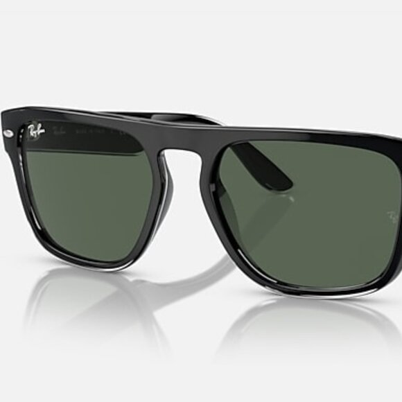 Ray-Ban RB4407 654571 Square Sunglasses – Black Transparent Frame Dark Green Len - Picture 1 of 3
